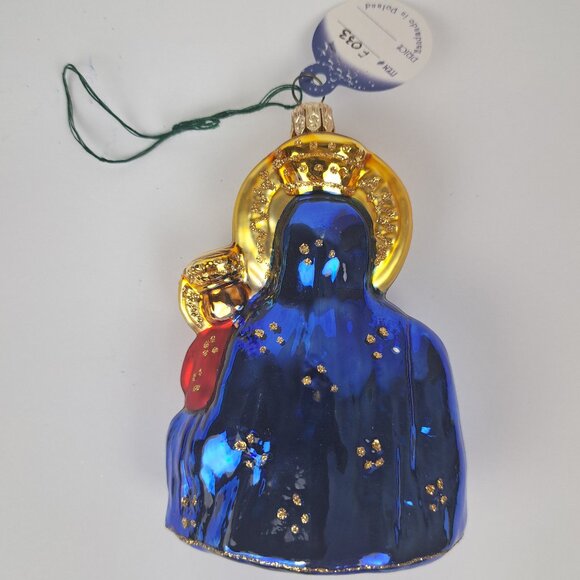 Our Lady of Czestochowa Madonna and Child Handmade Glass Ornament - Picture 3 of 16